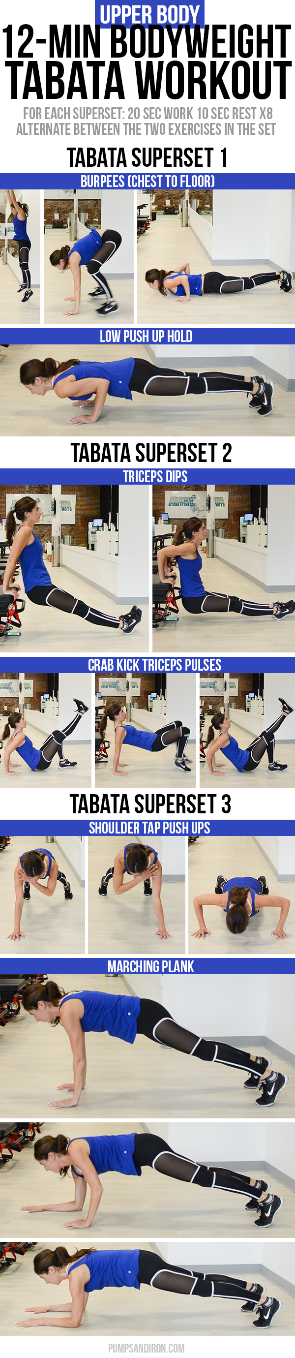 12-Minute Bodyweight Tabata Workout Series: Upper Body (Chest, Arms, Core)