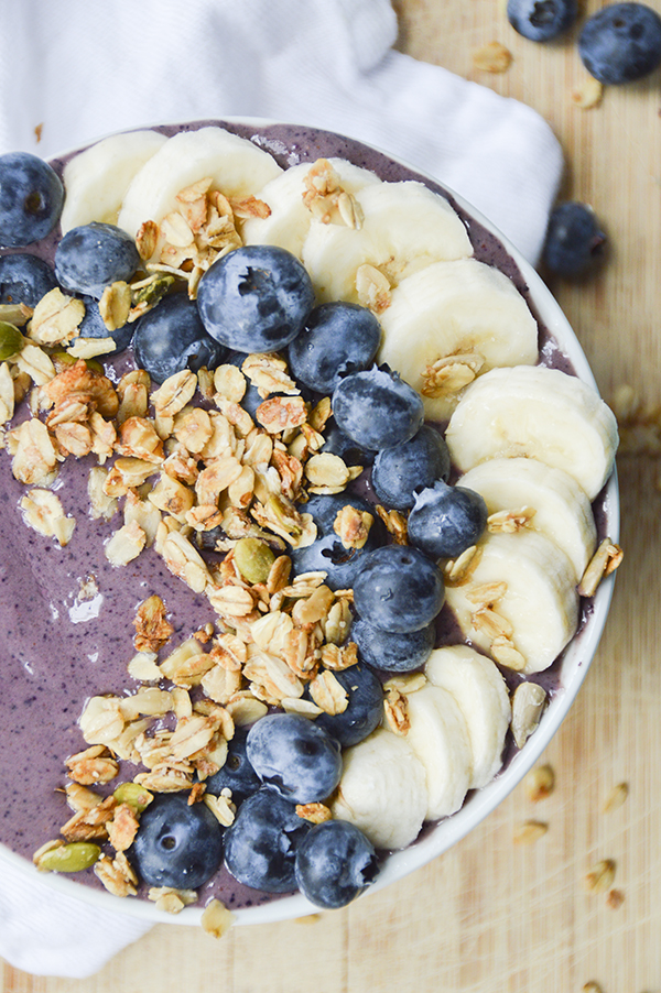 Peanut Butter Protein Acai Bowl - love smoothies but finish them feeling unsatisfied? Add some peanut butter, protein powder and a spoon for a refreshing but filling breakfast.