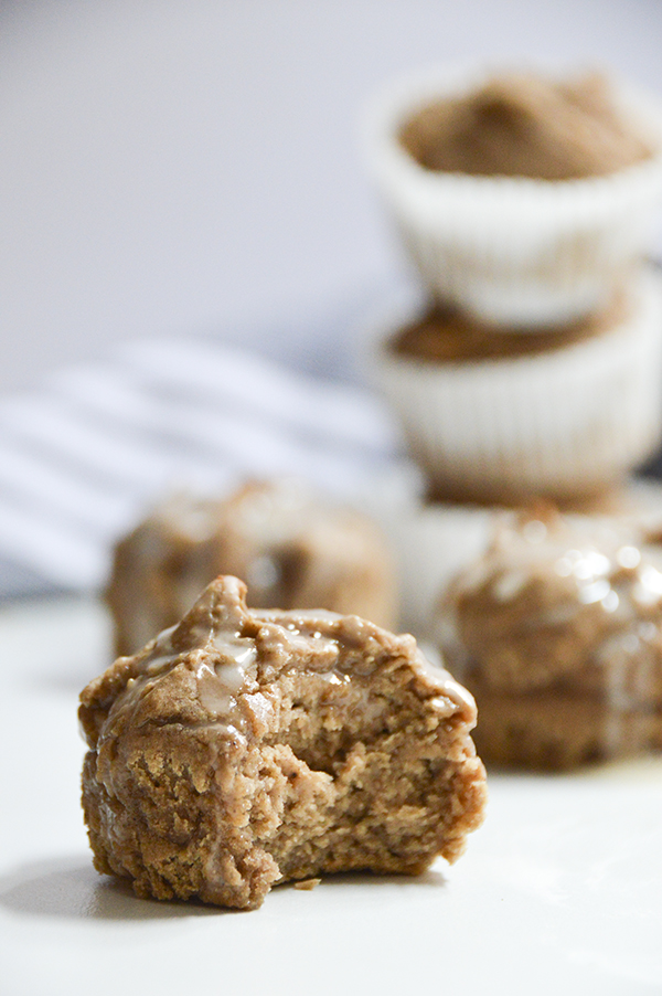 These fudgy chai blender muffins are vegan and gluten-free. Make them with or without a vanilla glaze.