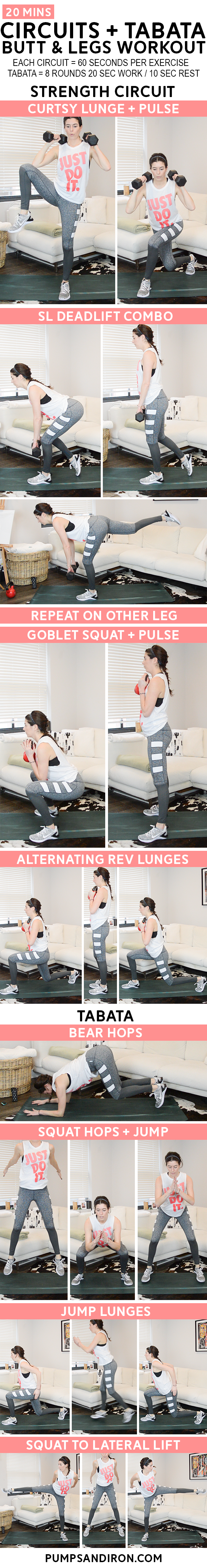 Legs & Butt Workout (Strength Circuits + Tabatas)