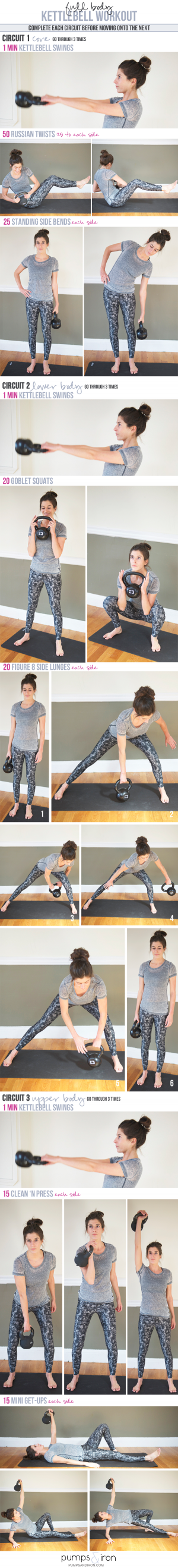 Full Body Kettlebell Workout Made Up Of Three Mini Circuits The First