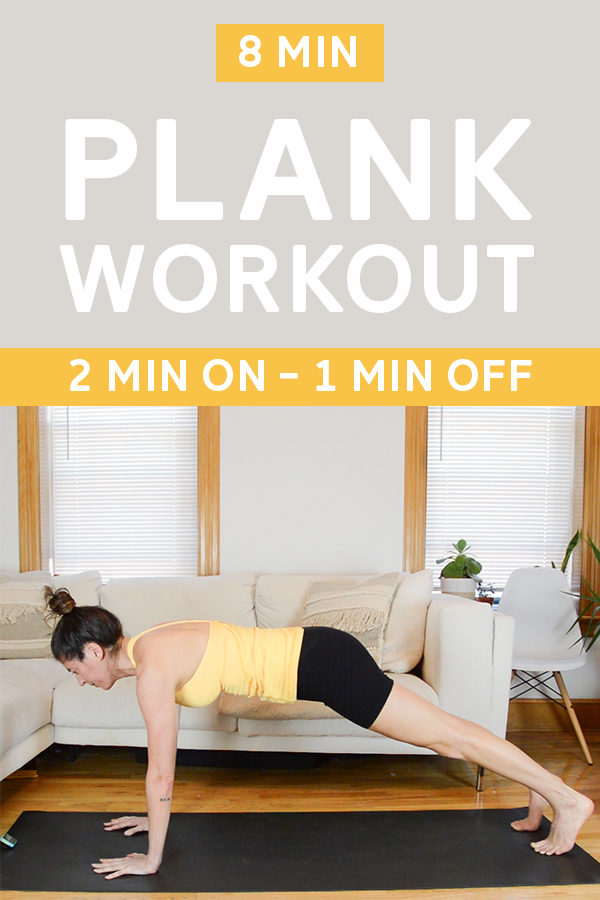 Plank Workout - 2 minutes on, 1 minute off plank challenge. This quick workout video makes for a great finisher! #plankchallenge #plankworkout #workoutvideo