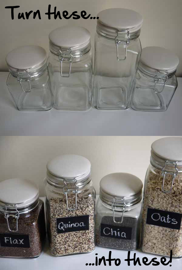 diy chalkboard paint glass jars