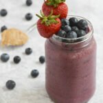 Peanut Butter Berry Smoothie - This simple smoothie recipe is delicious! #smoothie #smoothierecipes #vegan #plantbased