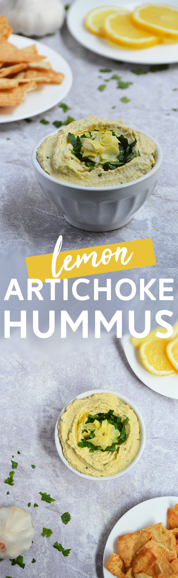 Zesty Lemon Artichoke Hummus - This delicious hummus makes for the perfect dip or sandwich spread. #hummus #hummusrecipe #vegan #plantbased