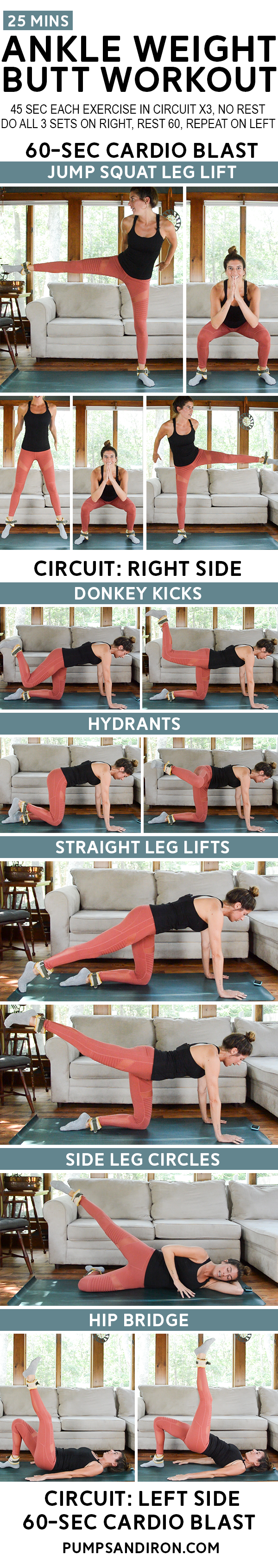 25-Minute Booty Workout - target your glutes with this ankle weight workout