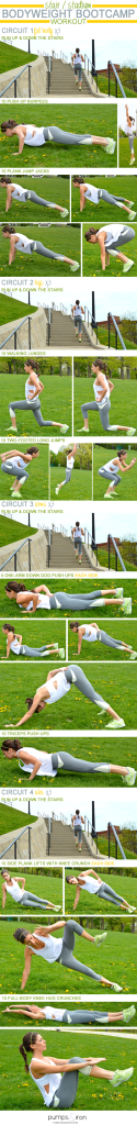 Stair/Stadium Bodyweight Bootcamp Workout | Pumps & Iron