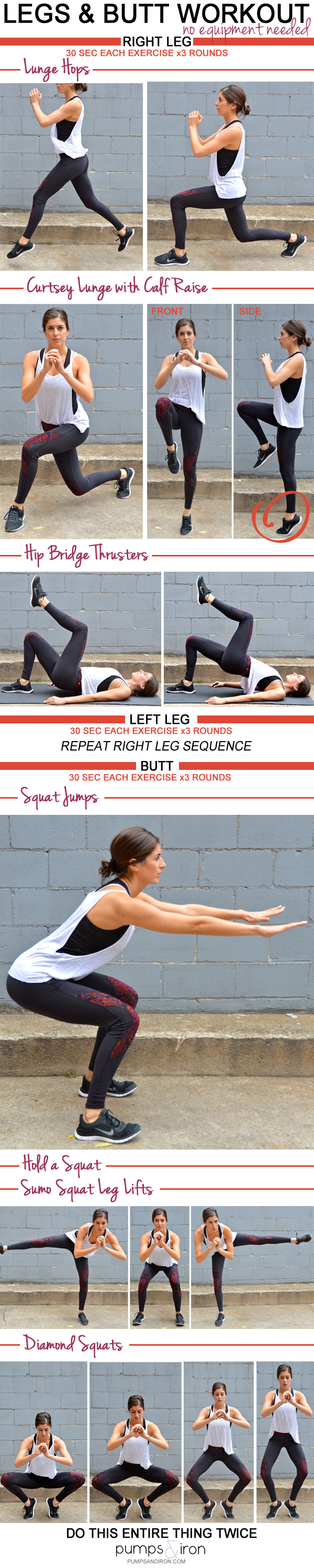 No Equipment Butt and Thigh Workout at Home - Bodyweight Lower Body Workout
