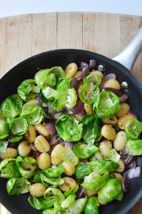 Browned Butter Gnocchi with Brussels Sprouts