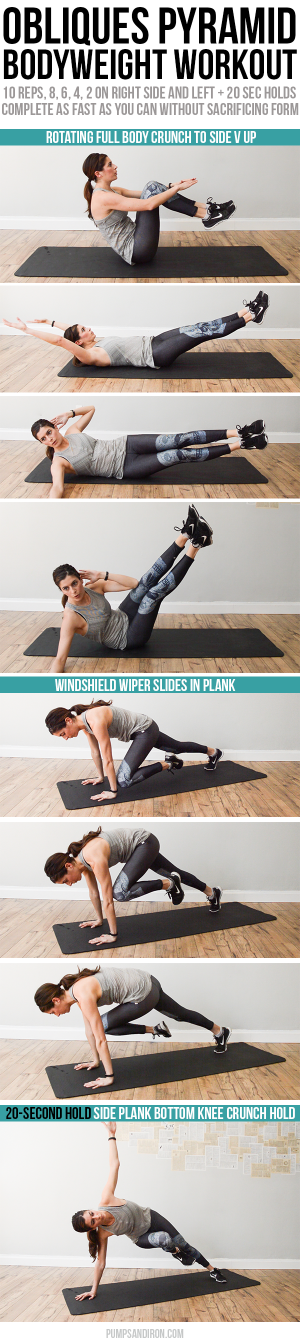 Bodyweight Pyramid Workout Targeting Obliques