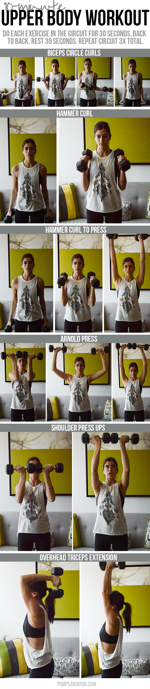 10 Minute Upper Body Dumbbell Workout Pumps Iron
