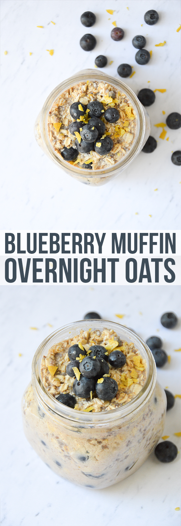 Blueberry Muffin Overnight Oats | Prepare these blueberry muffin overnight oats in a few minutes the night before (under 10 ingredients!) so you have a delicious breakfast ready to go in the morning. #overnightoats #blueberry #breakfast #oats #overnightoatsrecipe