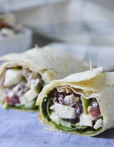 This crunchy apple salad wrap is dairy-free and easily made in under 15 minutes.