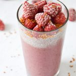 Slurp down this raspberry mint chia seed pudding smoothie with a straw ... then a spoon!