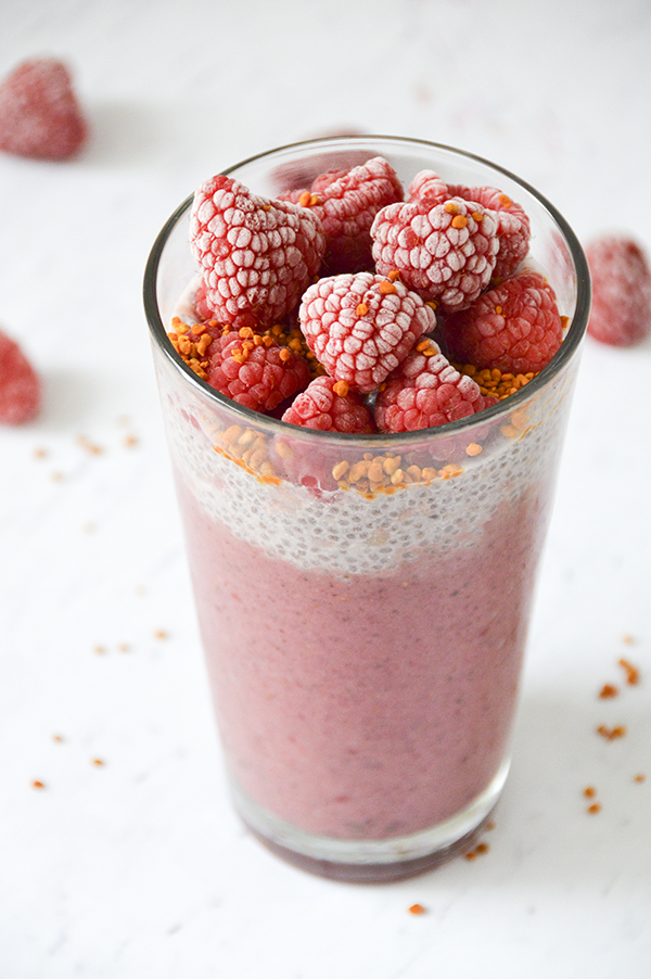 Raspberry Mint Chia Seed Pudding Smoothie + Giveaway! | Pumps & Iron