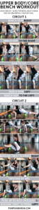Upper Body & Core Bench Workout - Grab some dumbbells and a workout bench for this upper body and core burner! #workout #fitness