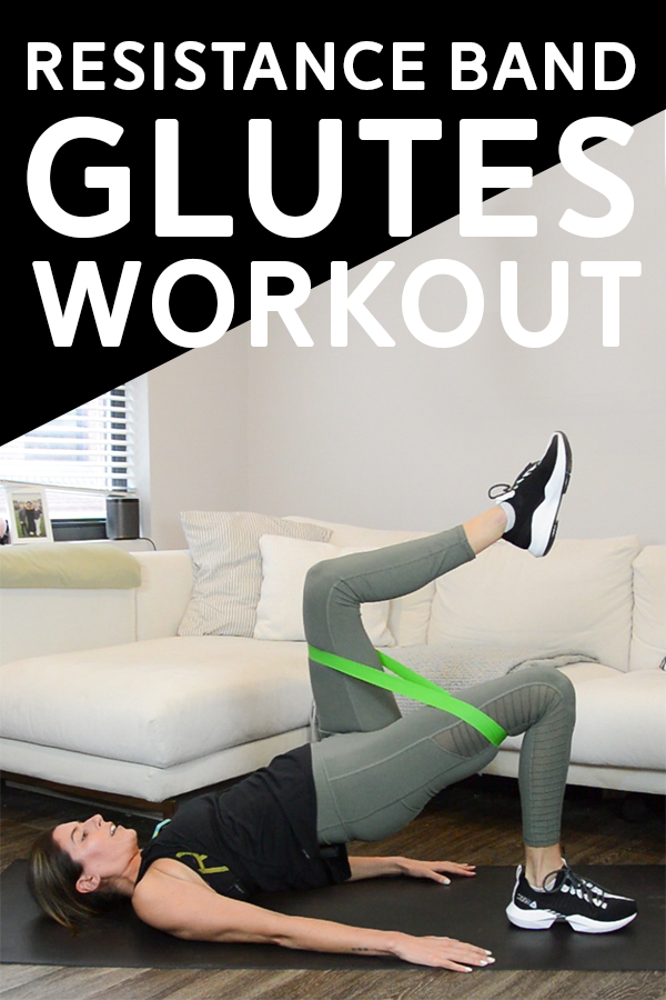 10-Minute Glutes Burn-Out - Using a resistance band loop, you'll target the glutes in this quick workout. Video included so you can follow along at home! #workout #glutes #bootyworkout #workoutvideo