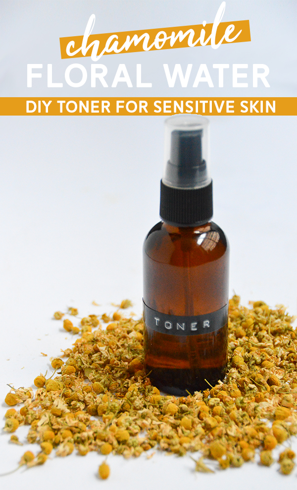 DIY Chamomile Floral Water Toner for Sensitive Skin - this simple floral water toner with german chamomile and apple cider vinegar can be great for sensitive skin! #essentialoils #aromatherapy #skincare #diyskincare