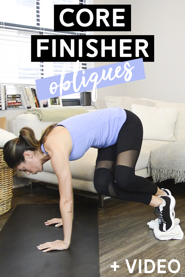 Core Finisher for Obliques - This 10-minute workout will focus on your obliques. All you'll need is a set of sliders. Video included! #obliques #abs #coreworkout #workout #fitness