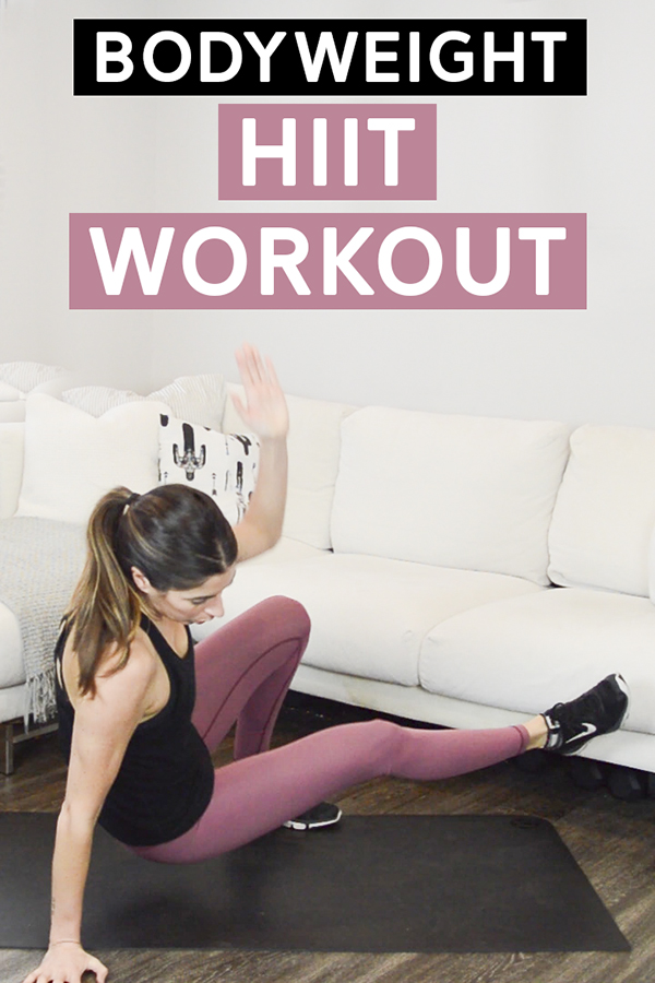Bodyweight HIIT Workout - This quick bodyweight hiit workout will take you just over 12 minutes to complete. Video included! #hiit #bodyweightworkout #intervaltraining #athomeworkout