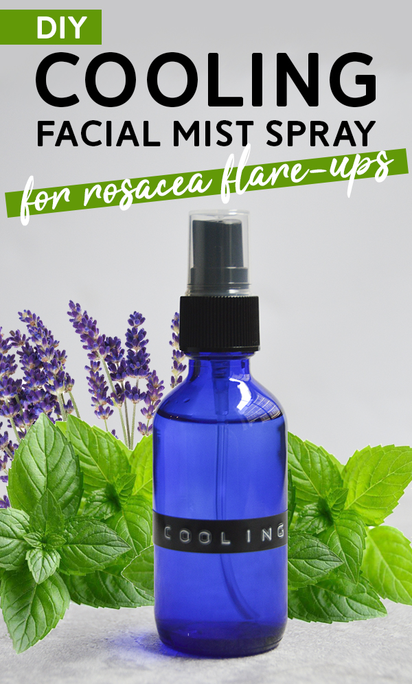 DIY Cooling Facial Mist for Rosacea Flare Ups - using essential oils and aloe, you can make this easy cooling facial mist at home! #rosacea #essentialoils #aromatherapy #diy #skincare 