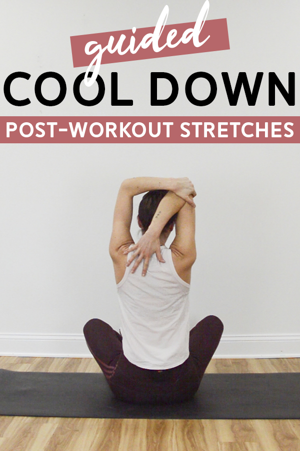 Guided Cool Down - Post-Workout Stretches - This guided cool down video is perfect to do after working out. #cooldown #workoutvideo #stretching #fitness #stretches 