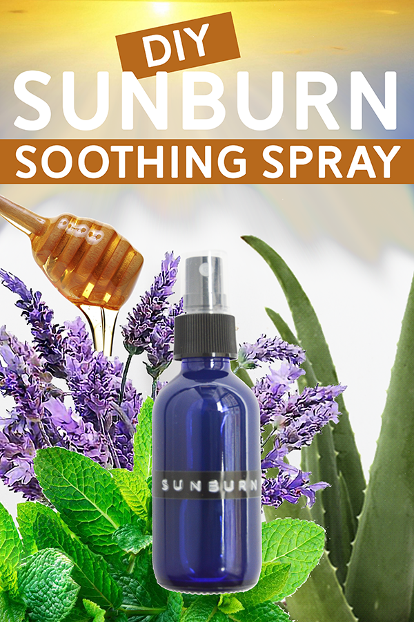 DIY Cooling Spray for Sunburns - Using aloe, essential oils and honey, make this DIY spray that is cooling and soothing for sunburns. It's a summer go-to for me! #diy #sunburns #essentialoils #aromatherapy #naturalskincare