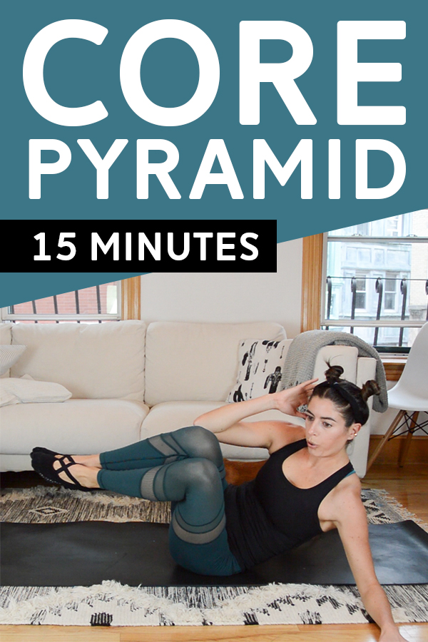 Core Pyramid Workout - Each round, you'll add on a core exercise, up to a sequence of six. Video included! #coreworkout #workout #fitness #workoutpyramid