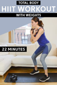 Dumbbell HIIT Workout (Total Body, 22 Mins)