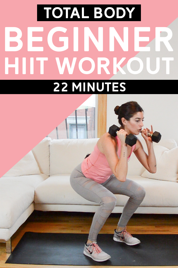 Total Body HIIT Workout for Beginners (22 Mins) - This beginner-friendly hiit workout is broken up into three mini circuits. Video included so you can follow along at home or the gym! #hiit #beginnerworkout #beginner #workout #intervaltraining #workoutvideo