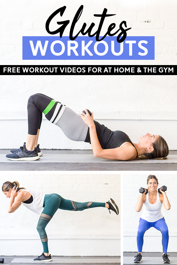 Butt Workouts - Tons of free workout videos for at home and the gym, all targeting the glutes! #glutes #workouts #athomeworkout #buttworkout #glutesworkout