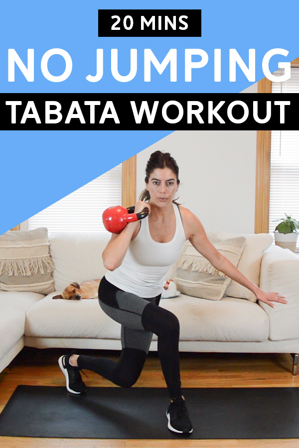 No Jumping Tabata Workout - This total body tabata workout is low-impact and apartment-friendly. #tabata #workout #athomeworkout #workoutvideo #fitness