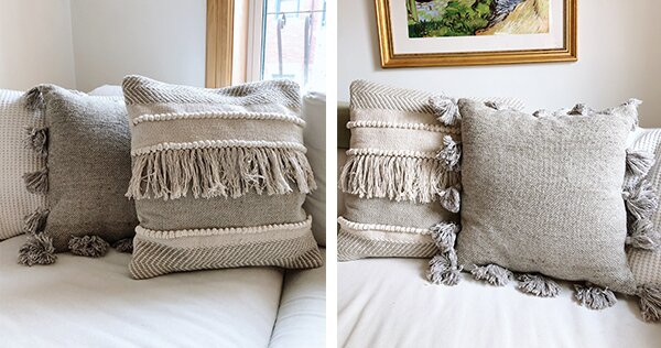 My Favorite Things: December - nude fringe throw pillows