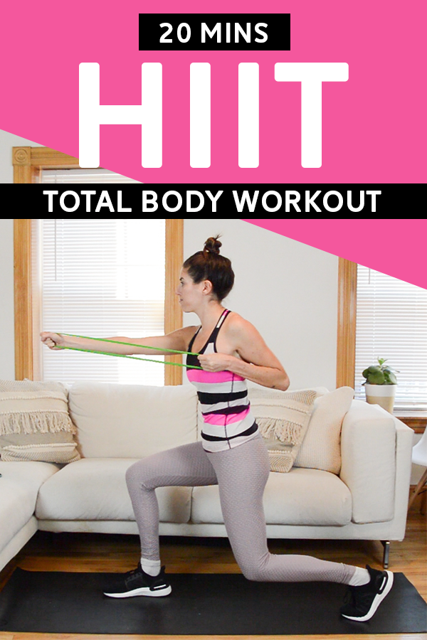 Total Body HIIT Circuit Workout (30 On / 30 Off) - This 20-min hiit workout is made up of five total-body exercises. Go through the circuit 4 times using an interval structure of 30 seconds work / 30 sec recover. #hiit #intervaltraining #workout #workoutvideo #athomeworkout