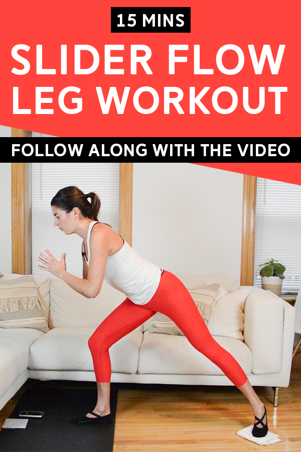 Slider Leg Workout Flow (15 Mins) - Follow along with the guided video as you flow through a sequence of slider exercises and variations targeting legs. #sliderworkout #workout #legdayworkout #legworkout