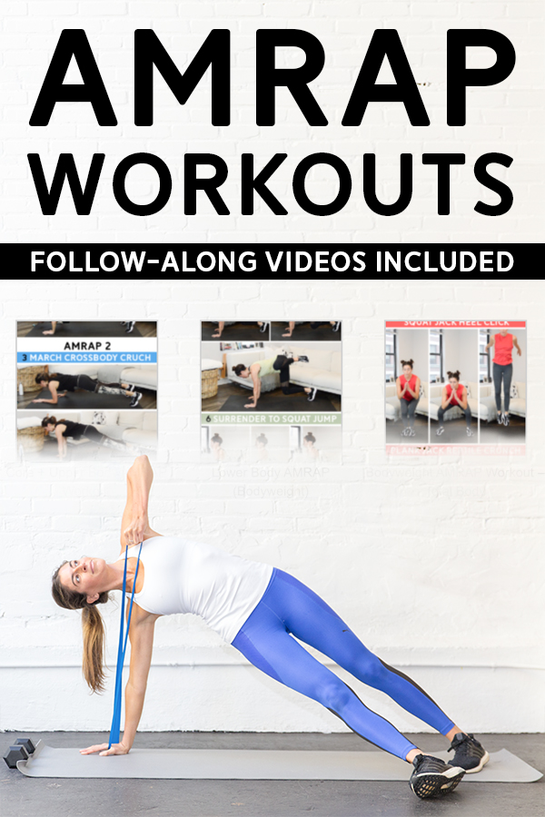 AMRAP Workouts - AMRAP stands for As Many Rounds/Reps As Possible. Try one of these AMRAP workouts—video included so you can follow along at home or the gym! #amrap #workout #workoutvideos #fitness