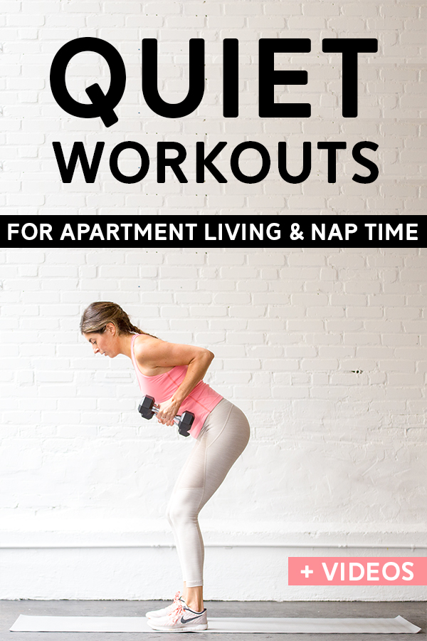 Quiet Workouts - These quiet at-home workouts are perfect for apartment living and during nap time. Videos included! #athomeworkout #workout #fitness 