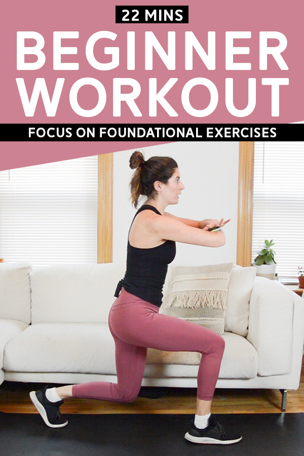 Beginner Bodyweight Workout with Big Form Focus - This beginner bodyweight workout uses a 30/15 interval structure. We'll focus on proper form in foundational exercises. Video included! #beginnerworkout #workoutvideo #bodyweightworkout