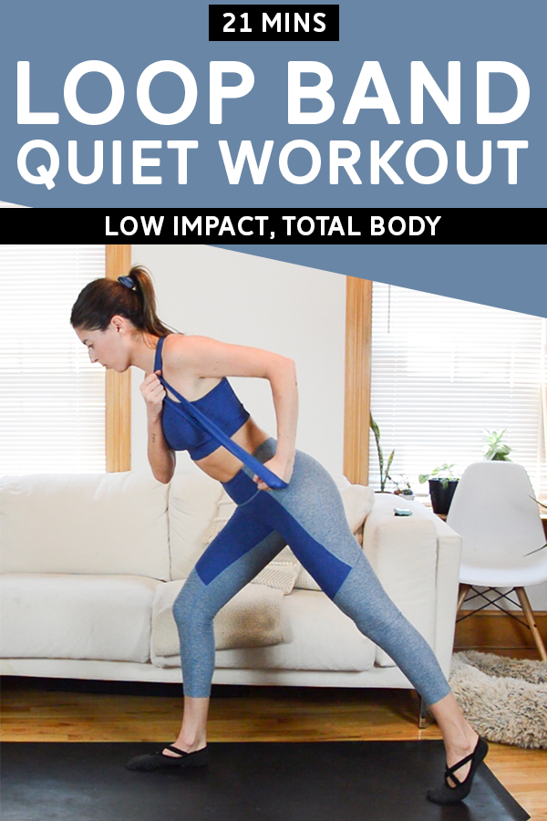 Loop Band Workout - Low Impact, Total Body | This 21-minute workout is low-impact and all you'll need is a resistance band loop. #loopbandworkout #resistanceband #homeworkout #athomeworkout