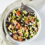 Black Bean & Corn Salsa - Under 10 ingredients in this easy black bean and sweet corn salsa! #salsa #recipe #plantbased