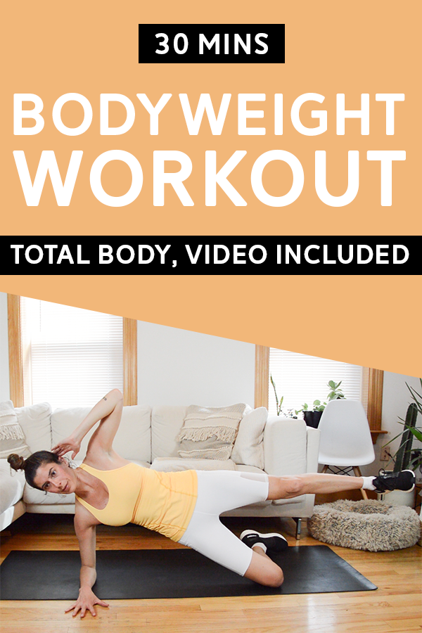 30 Minute Bodyweight Workout - Geen apparatuur nodig voor deze totale lichaamstraining. Inclusief video! #bodyweighttraining #bodyweightworkout #workout #workoutvideo