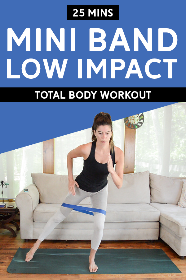 Low Impact Band Workout - 25 minute total body workout using a resistance band loop. Video included! #workoutvideo #resistanceband #bandworkout #resistancetraining #lowimpactworkout #workout #fitness