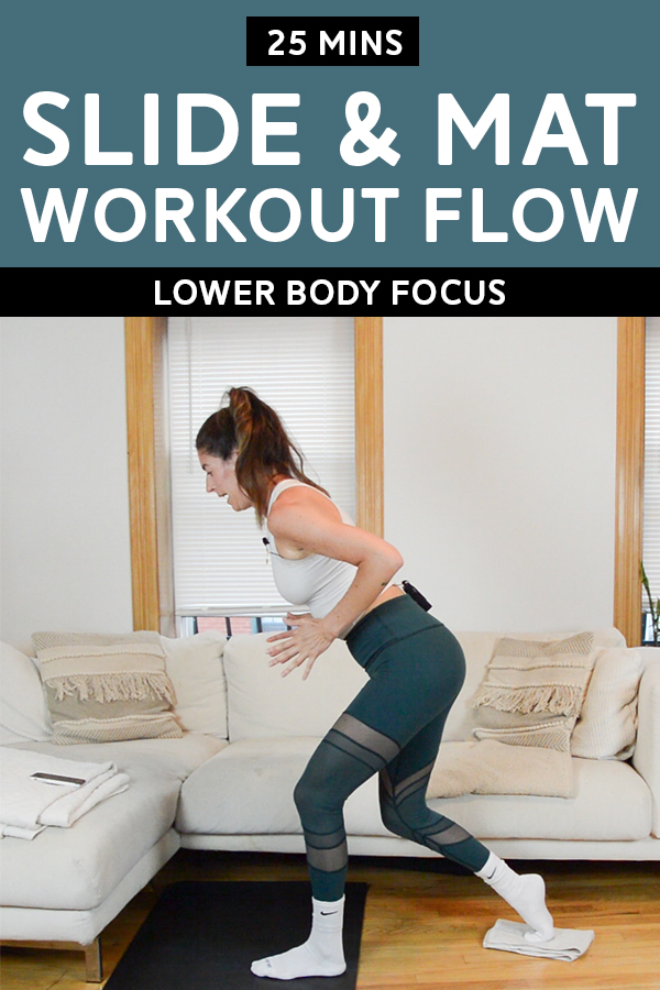 Slider Mat Flow - Lower Body Focus - 25-minute lower body workout mixing sliding exercises with mat exercises. #sliderworkout #matworkout #lowerbodyworkout #workoutvideo