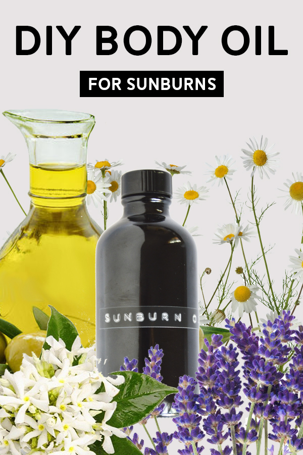 DIY Body Oil for Sunburns - Made with essential oils, created by a Certified Holistic Aromatherapist. #aromatherapy #essentialoils #skincare #diy