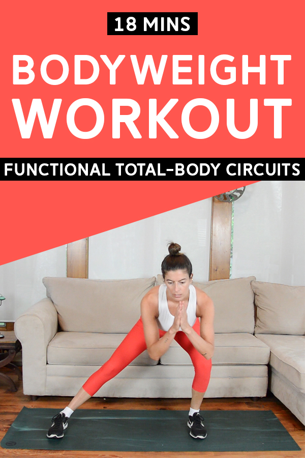 18-Min Quick Bodyweight Workout - This workout is broken up into two functional circuits. Video included! #bodyweighttraining #bodyweightworkout #workout