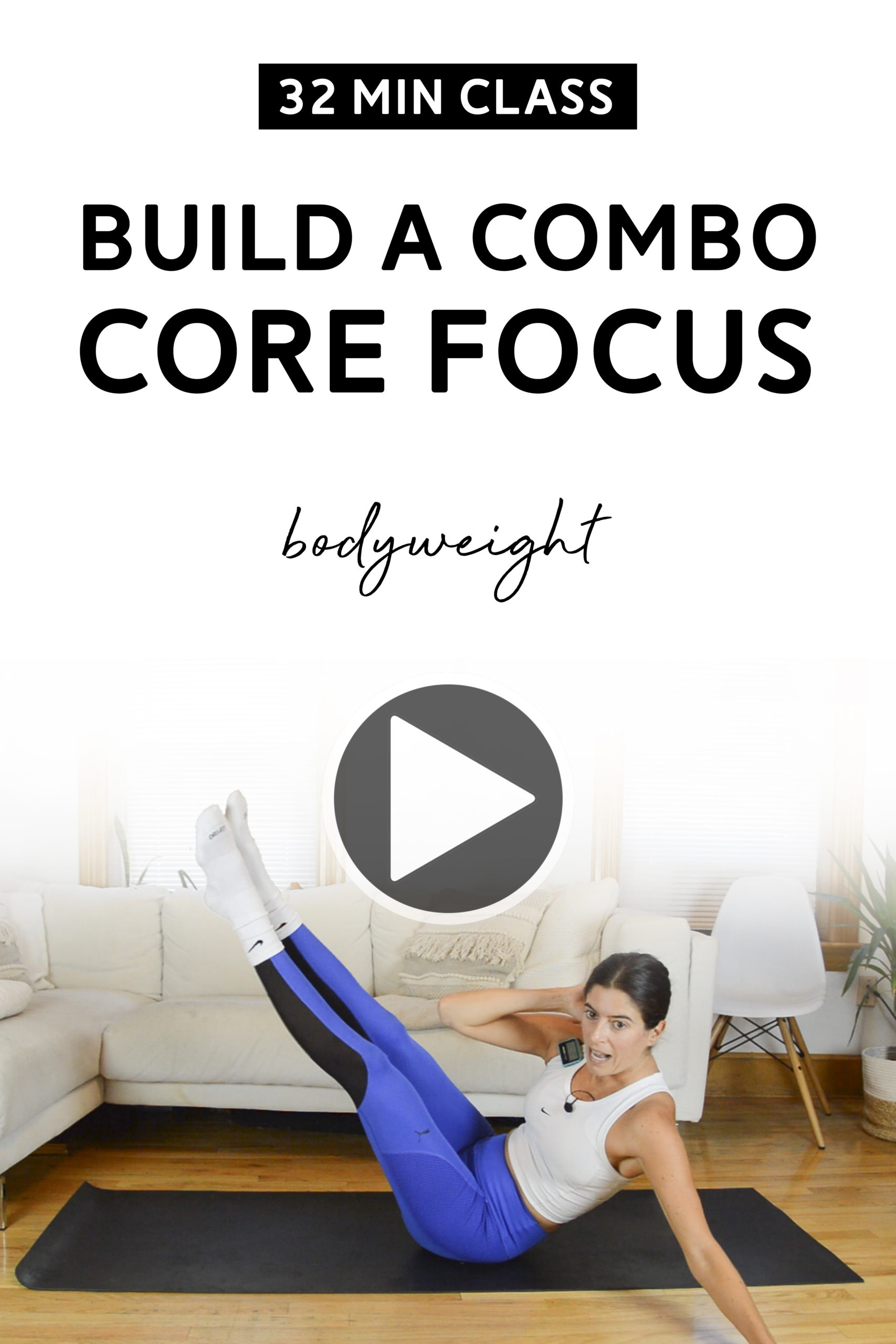Build a Combo Class (32 Mins) - Core Focus Workout, Bodyweight | In Build a Combo classes, you gradually build a sequence of exercises. In this core focus workout, no equipment is needed. Video up on YouTube! #workoutclass #coreworkout #workoutvideo #youtubeworkout #youtube