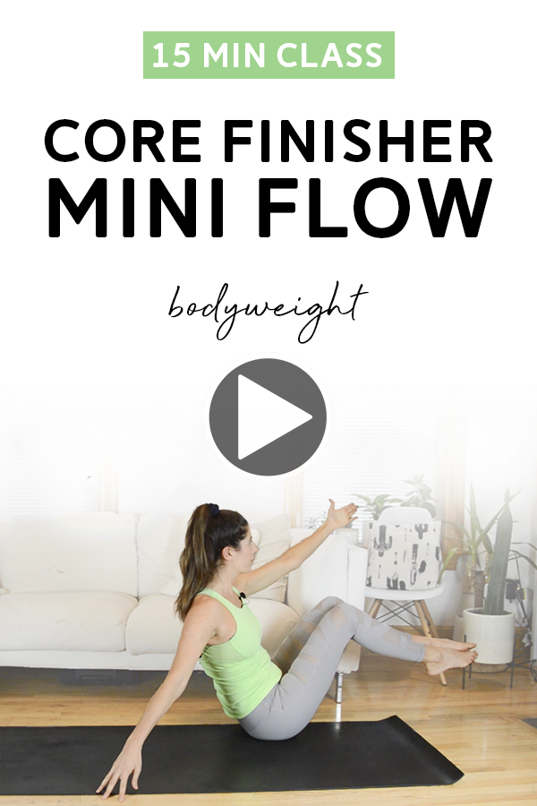 Mini Pilates Flow Core Finisher (15 Min Class) - This quick core workout focuses on obliques. Perfect if you're short on time or to add on as a workout finisher. #coreworkout #pilatescore #workoutvideo